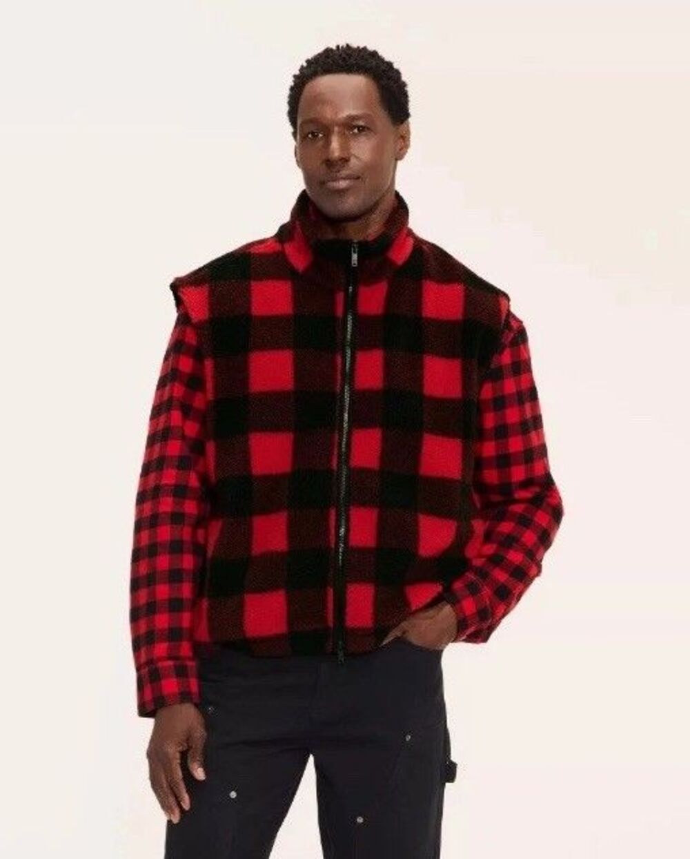 Target x Woolrich Buffalo Check Vest XL  Red Fleece Zip Men’s